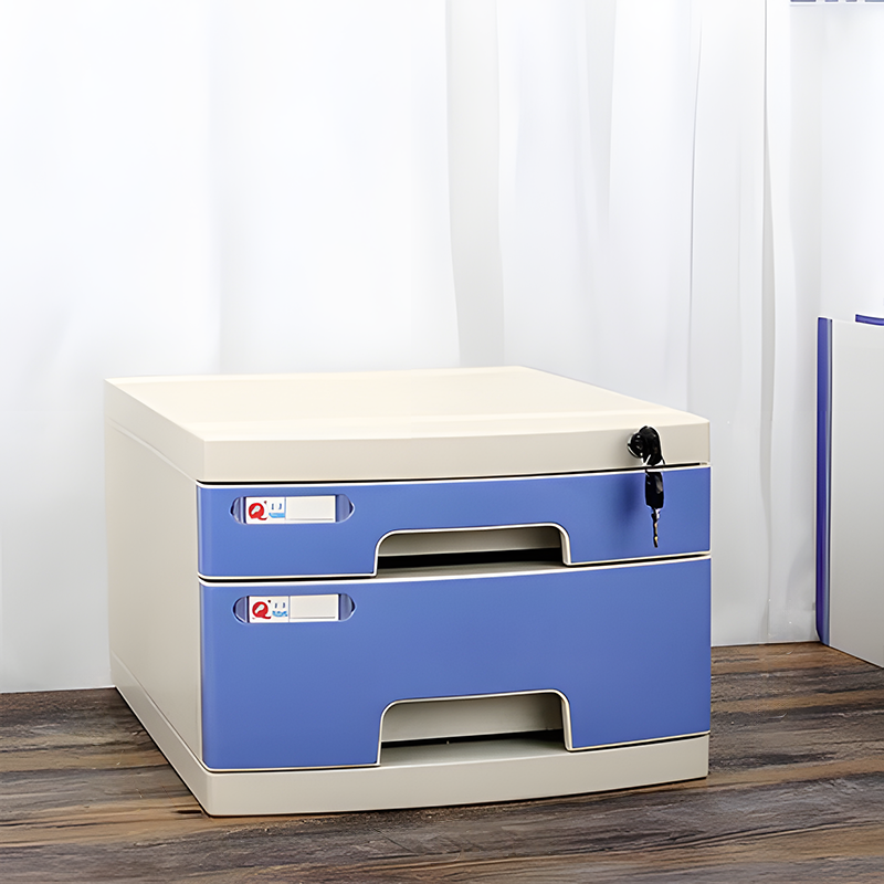 File Cabinet, Small 2 layers Blue, Blue finish, for executive office workspace, modern executive office furniture