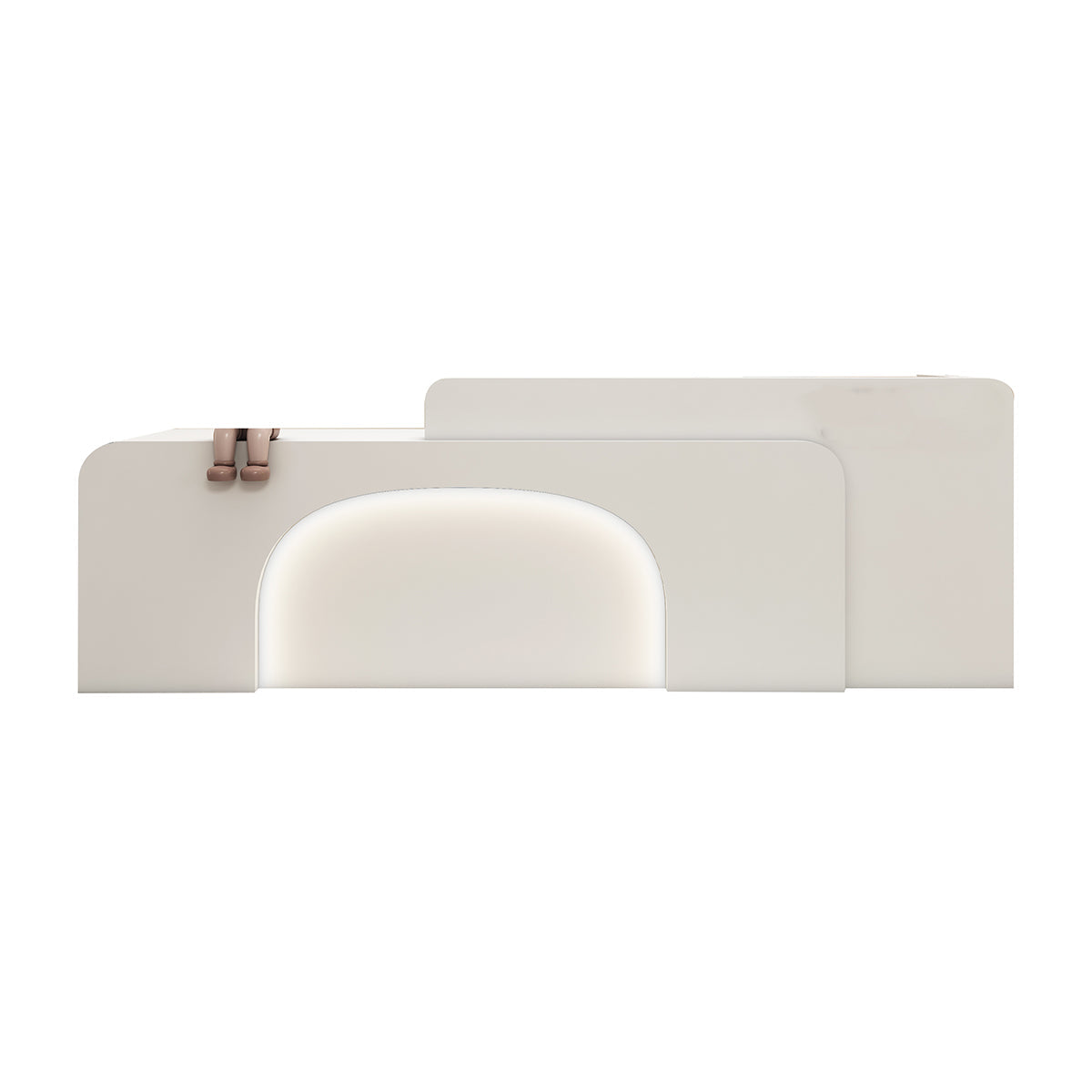 Lacquered Curved Reception Desk 47–138 in Wide