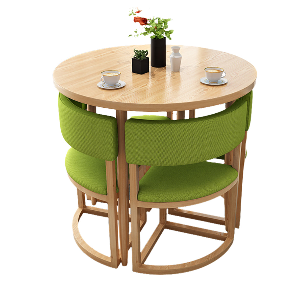 4-Seater Reception 31" Table and Chair Set with Space-Saving Design