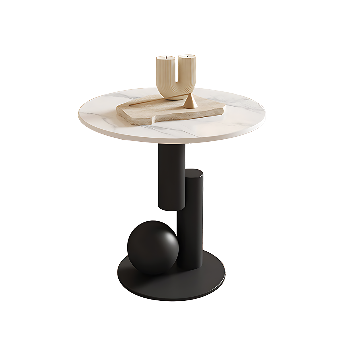 Modern Coffee Table with Oval, Sintered Stone & Ample Storage for Living Room