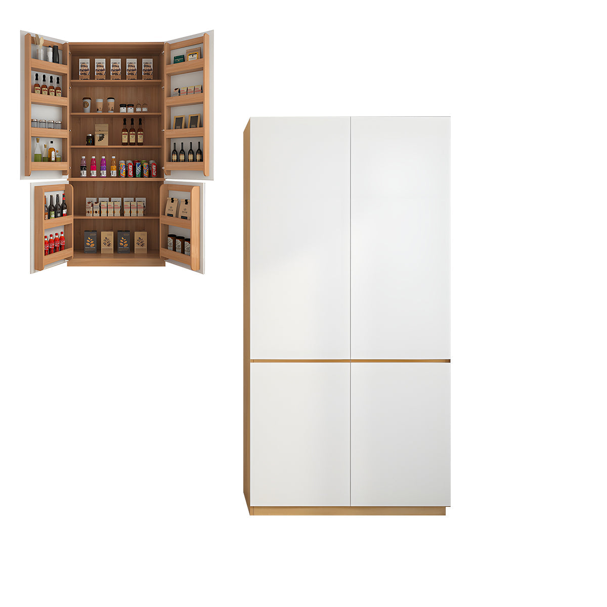 General product image 3 — File Cabinet 24-83 in Tall with Adjustable Shelves, Curved & Solid Wood for Office