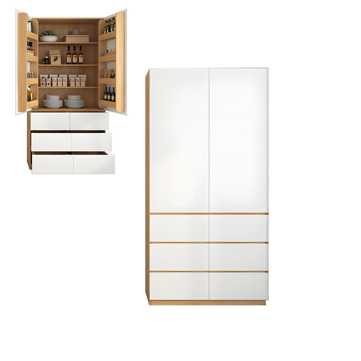 General product image 5 — File Cabinet 24-83 in Tall with Adjustable Shelves, Curved & Solid Wood for Office
