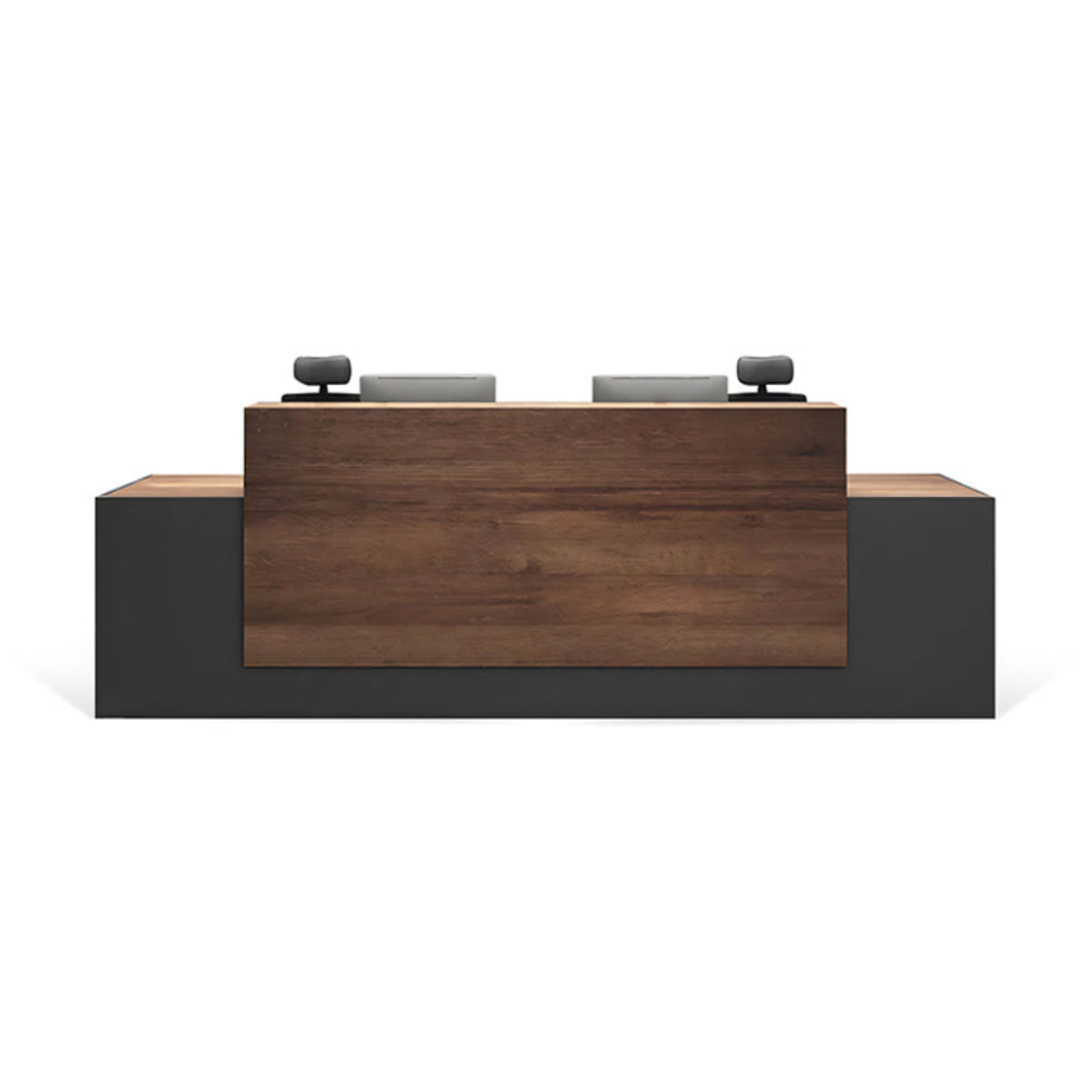 Two-Tone Reception Desk 63–157 in Wide, Lockable