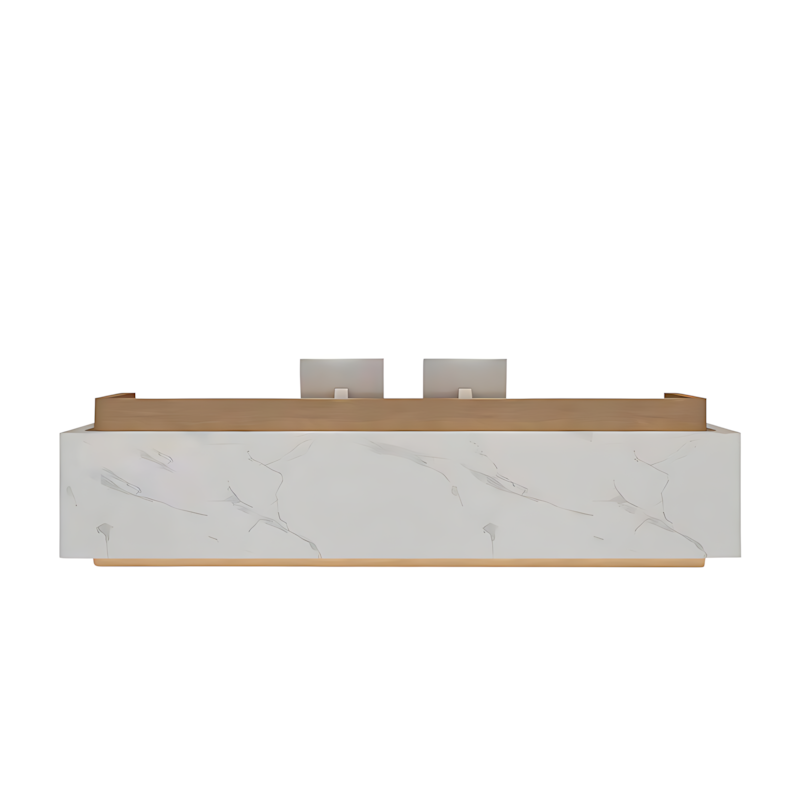 Two-Tone LED Reception Desk 59–157 in Wide