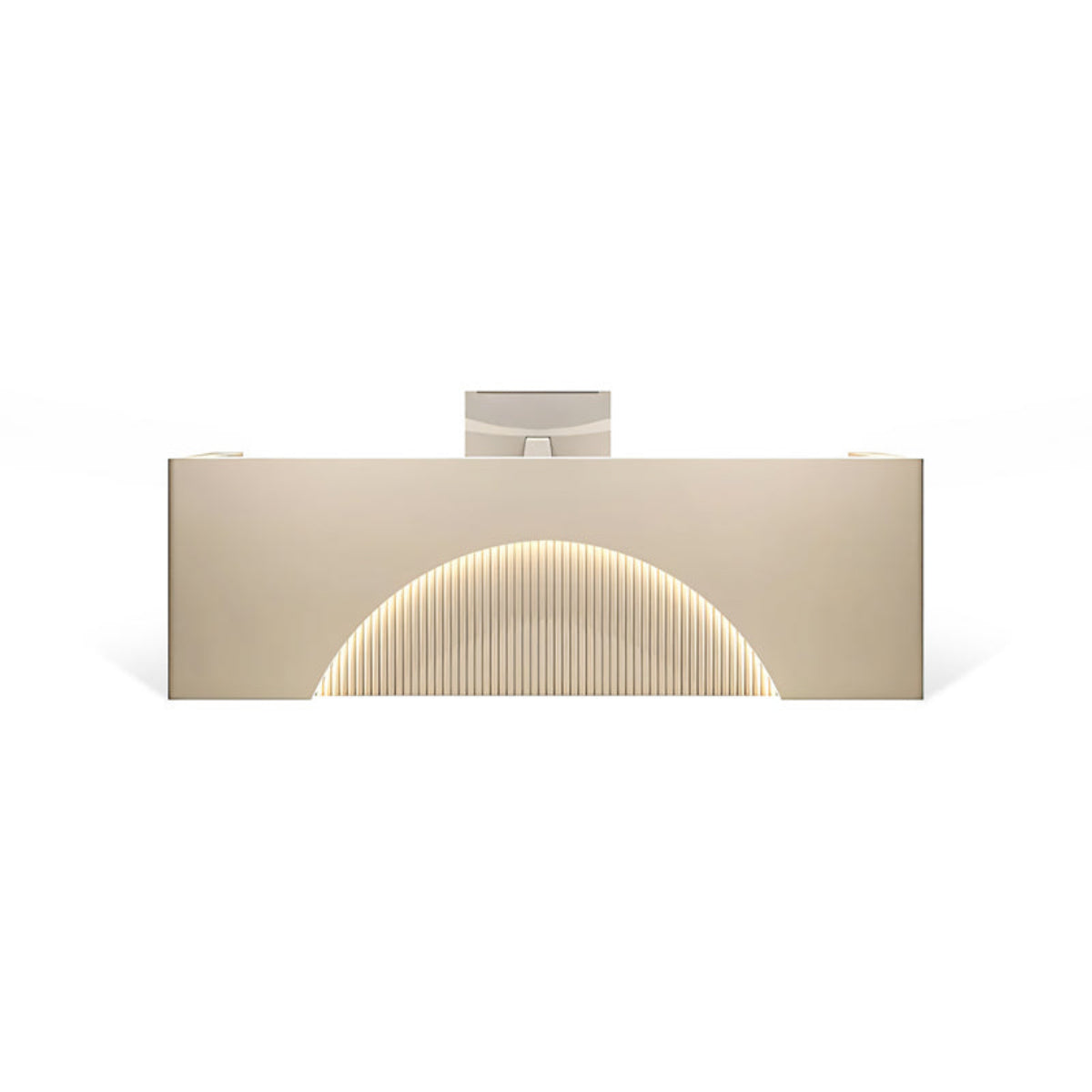 Curved Reception Desk 79–150 in Wide, LED Strip