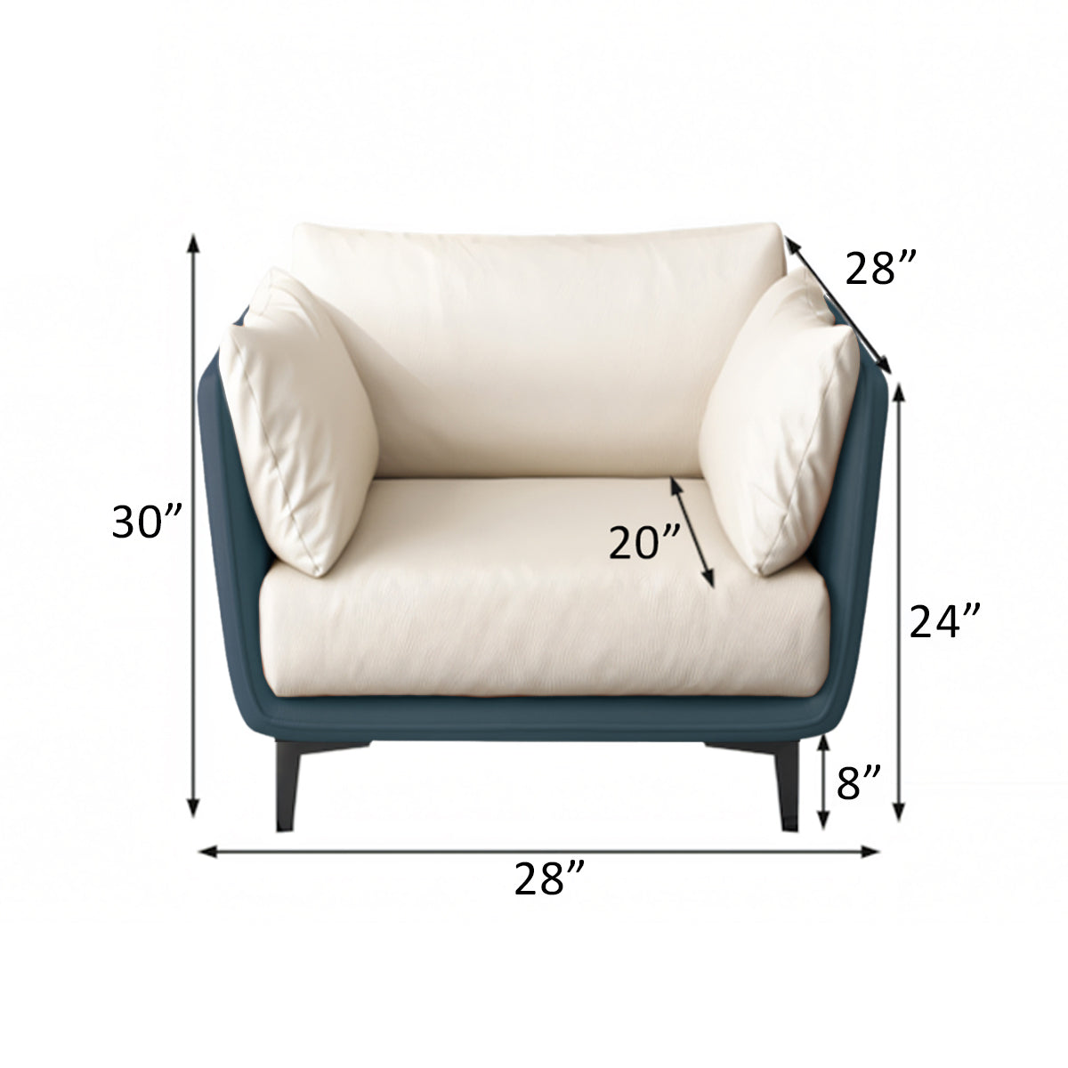 General product image 7 — Modern Sofa 28-79 in Wide with Lumbar Support for Living Room