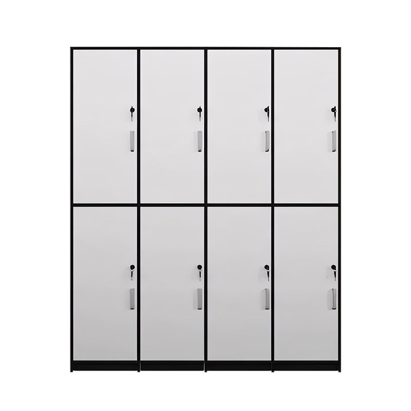 Storage Cabinet-2, Black + White Without Shoe Layer 2 levels 4 columns 8 doors, Black + White finish, for office storage space, office storage furniture