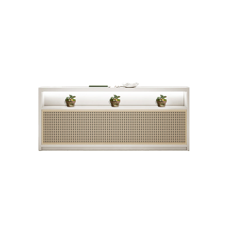 Rattan-Front Reception Desk 39–102 in Wide