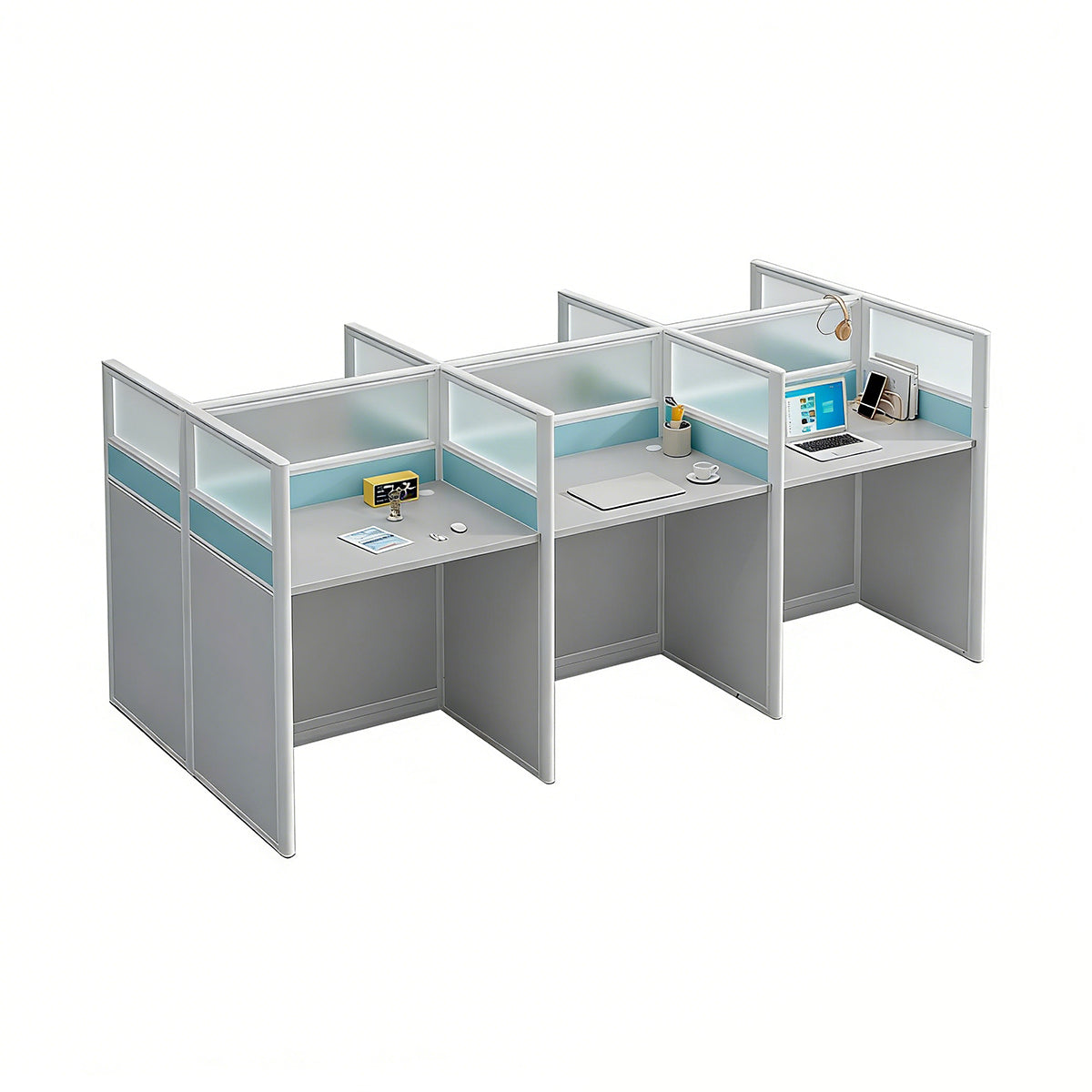 Modular Workstations & Desks-1, 6-Person, L99" x W51" x H43", for executive office workspace, modern executive office furniture