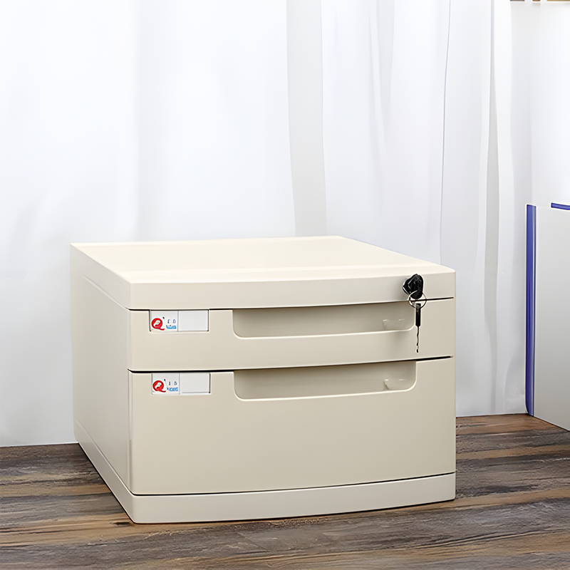 File Cabinet, Small 2 layers White, White finish, for executive office workspace, modern executive office furniture