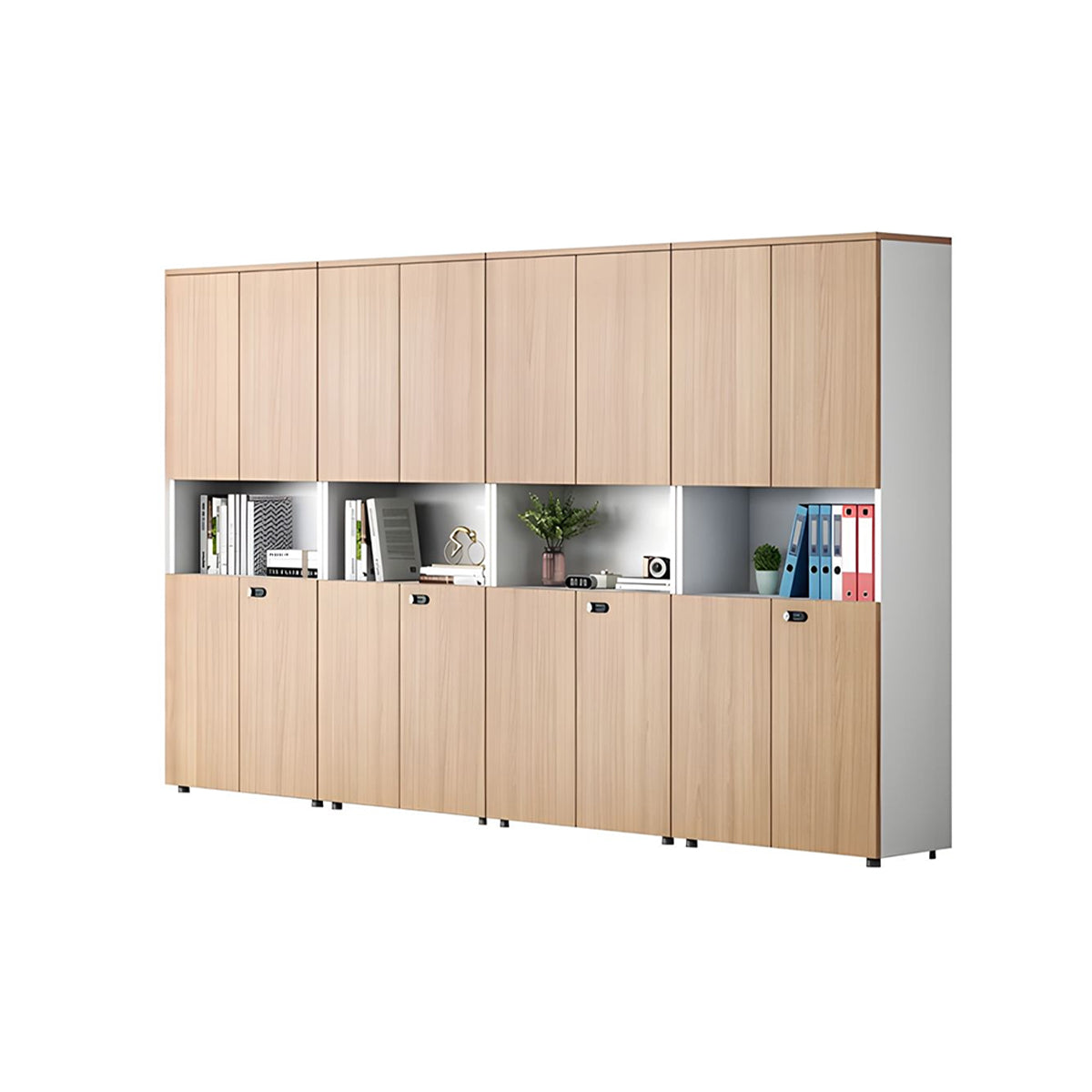 Sleek Lockable Floor-Standing Office Filing Cabinet With Adjustable Shelves For Secure Document Storage WJG-2167
