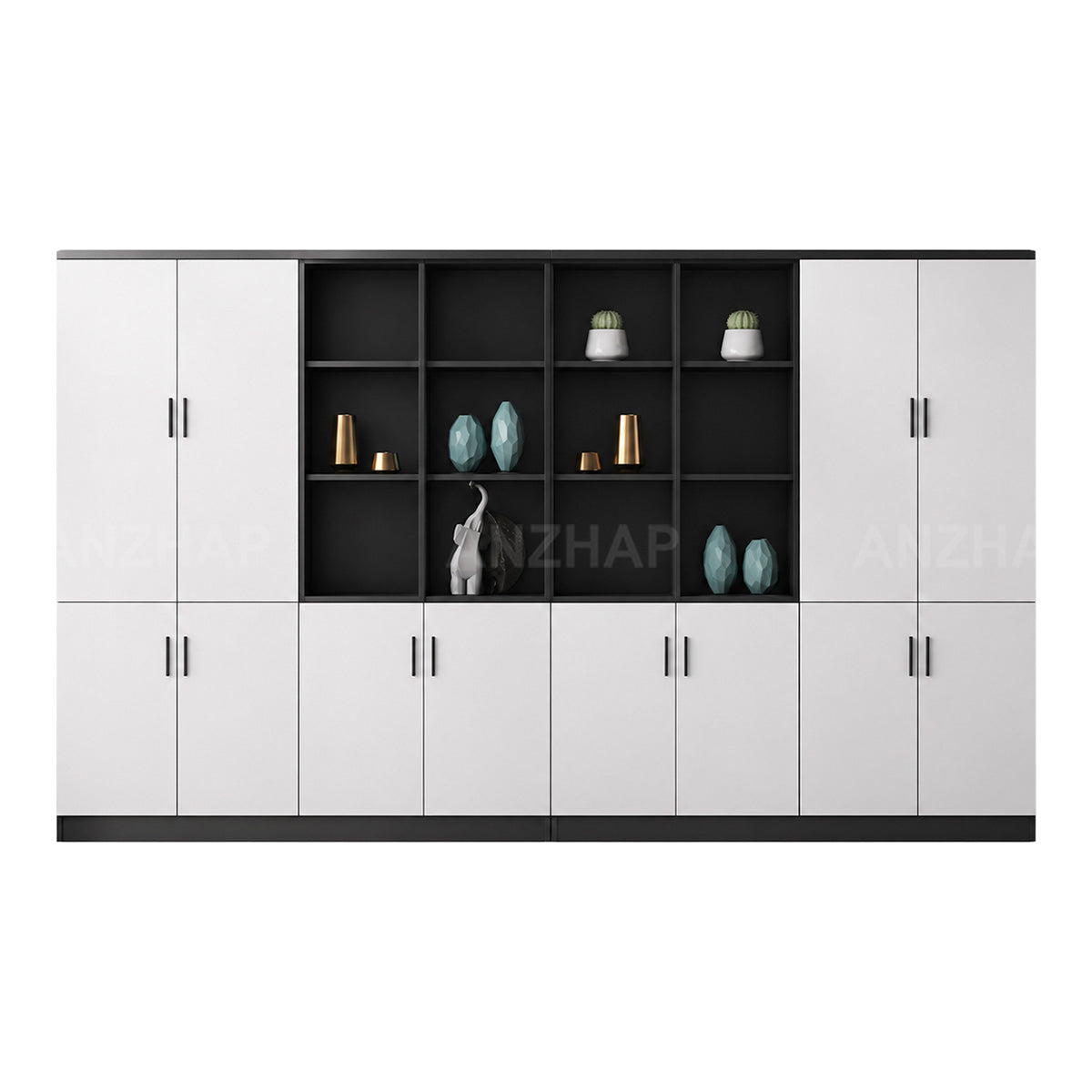 Anzhap office storage cabinet with alloy handles, alternate angle