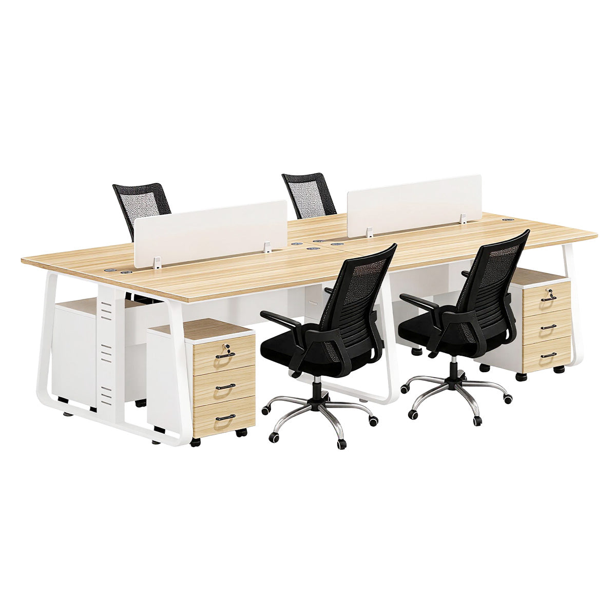 Face-to-Face Desk 47–142 in Wide with Steel Base