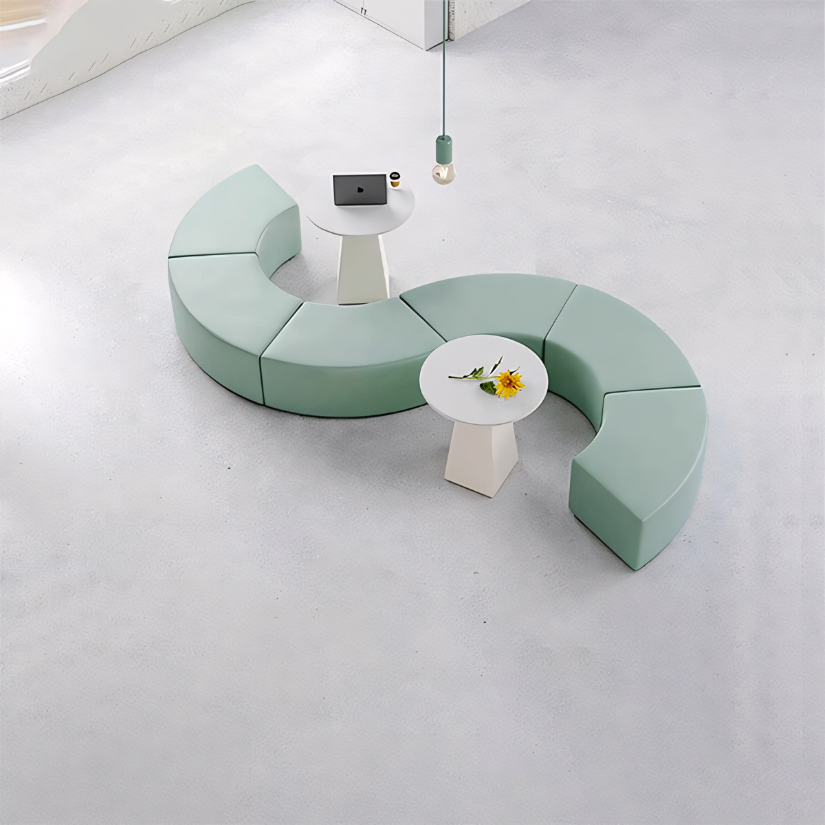 Sofa, product detail view, for lounge or waiting area, modern commercial office furniture
