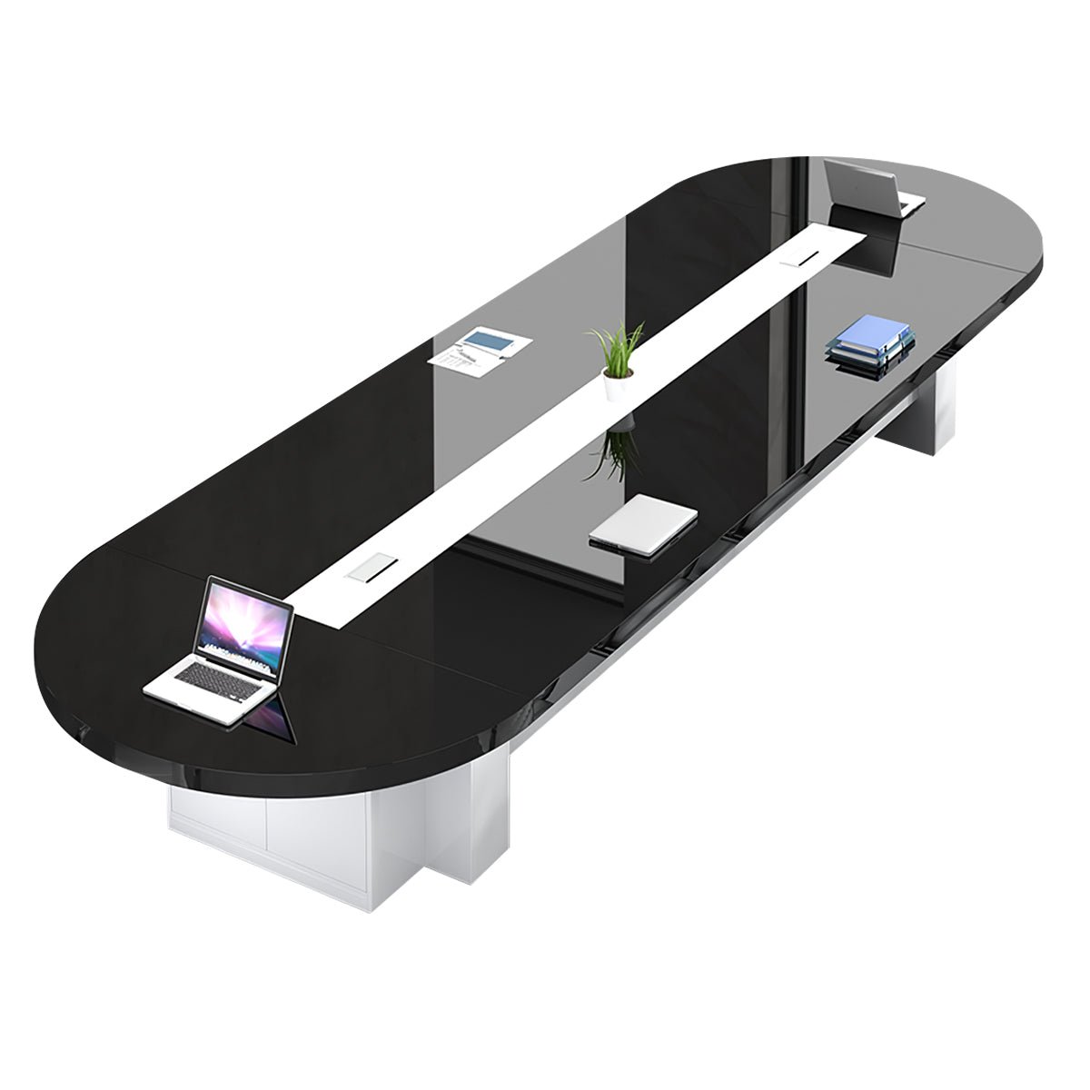 Conference Table, Black, Black finish, L79" x W39" x H30", for meeting room or boardroom, modern boardroom furniture