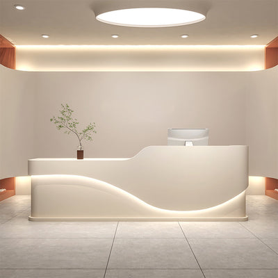 Wavy Reception Desk 71–142 in Wide, LED Strip