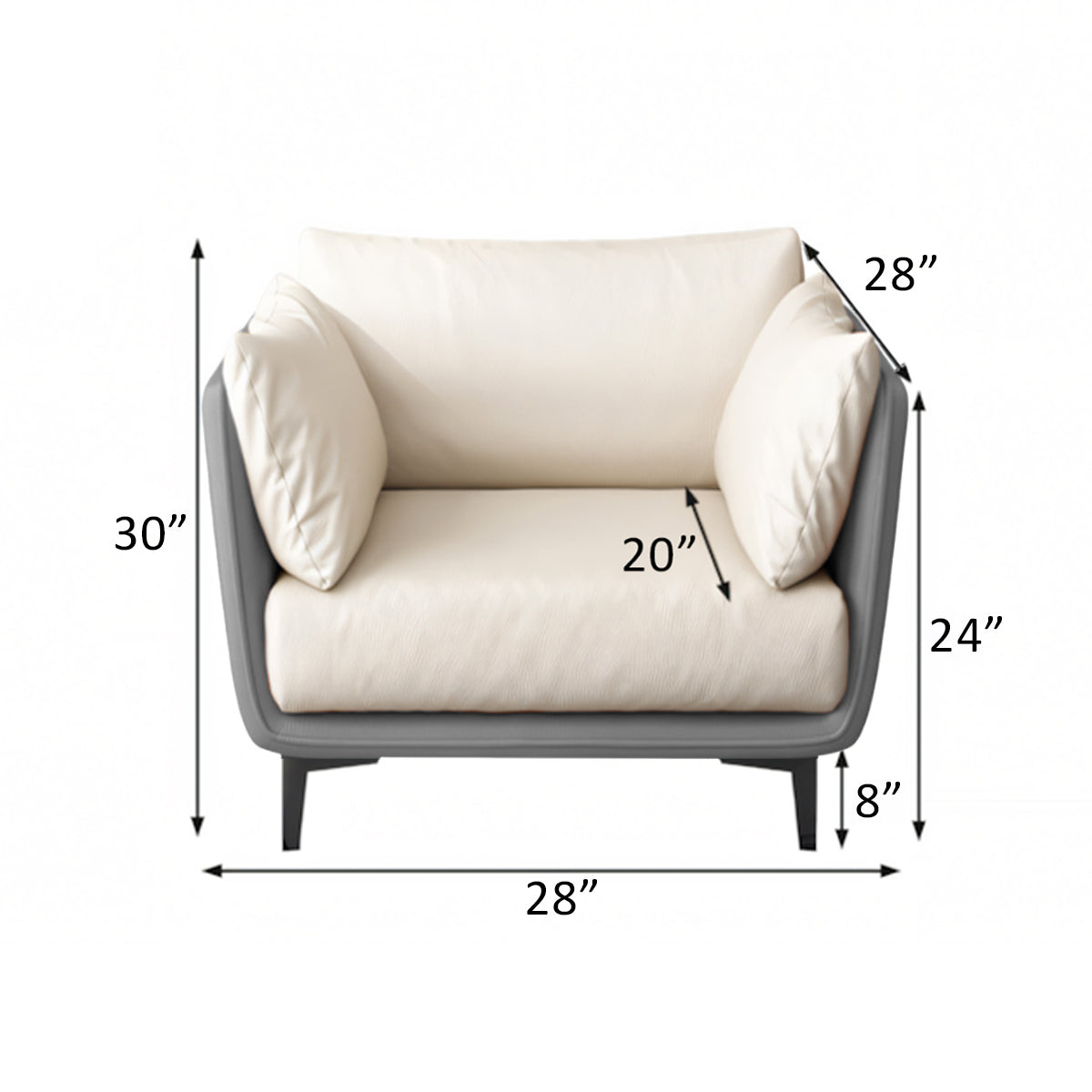 General product image 6 — Modern Sofa 28-79 in Wide with Lumbar Support for Living Room