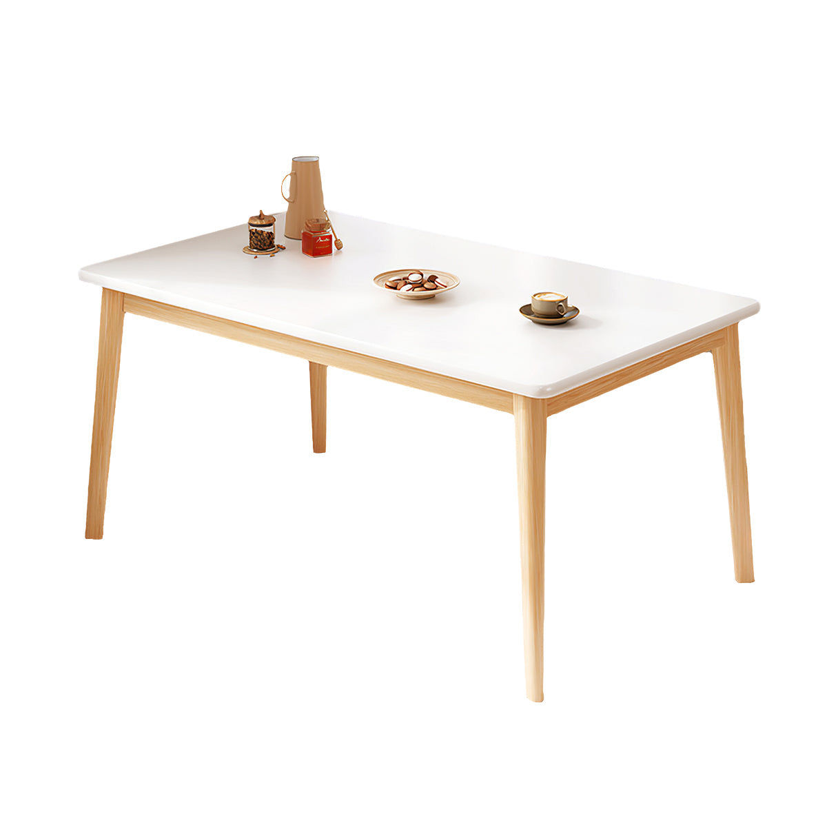 Dining Table with Backrest, Solid Wood & Space-Saving for Dining Room