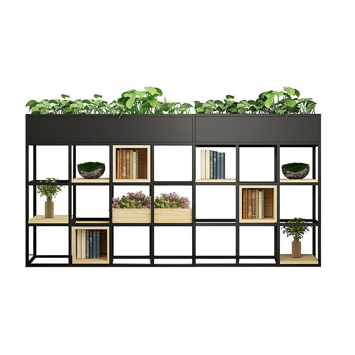 Multi-Functional Iron Frame Divider Storage Shelf for Offices & Living Room