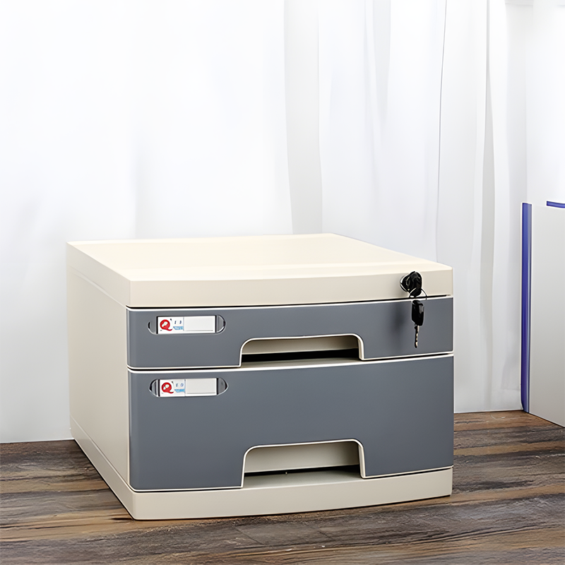 File Cabinet, Small 2 layers Grey, Grey finish, for executive office workspace, modern executive office furniture