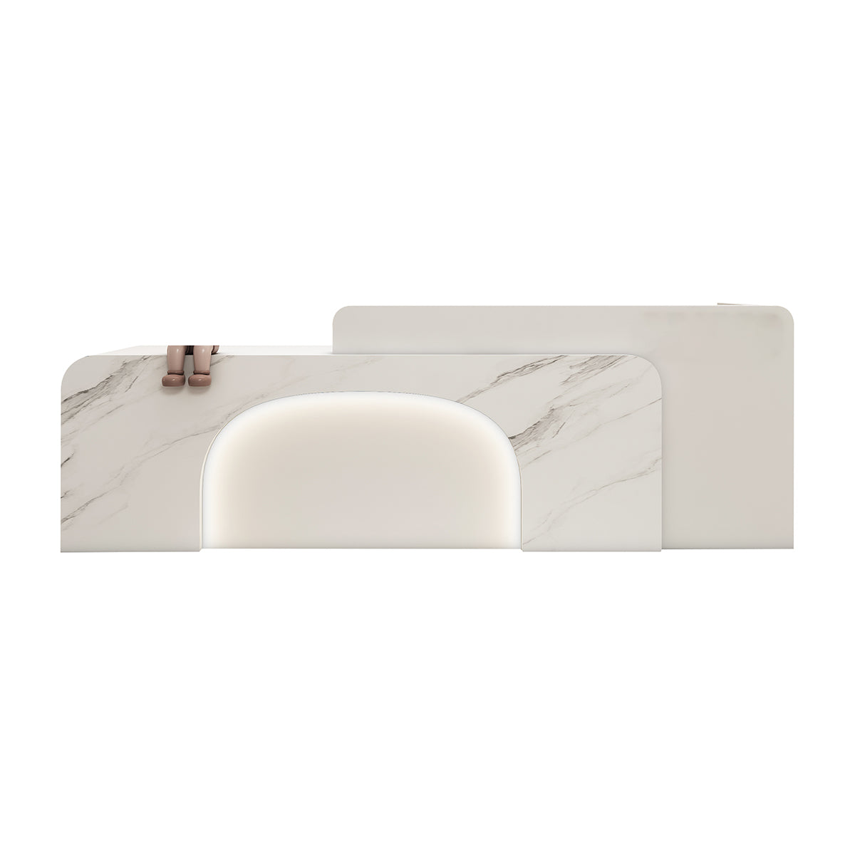 Lacquered Curved Reception Desk 47–138 in Wide