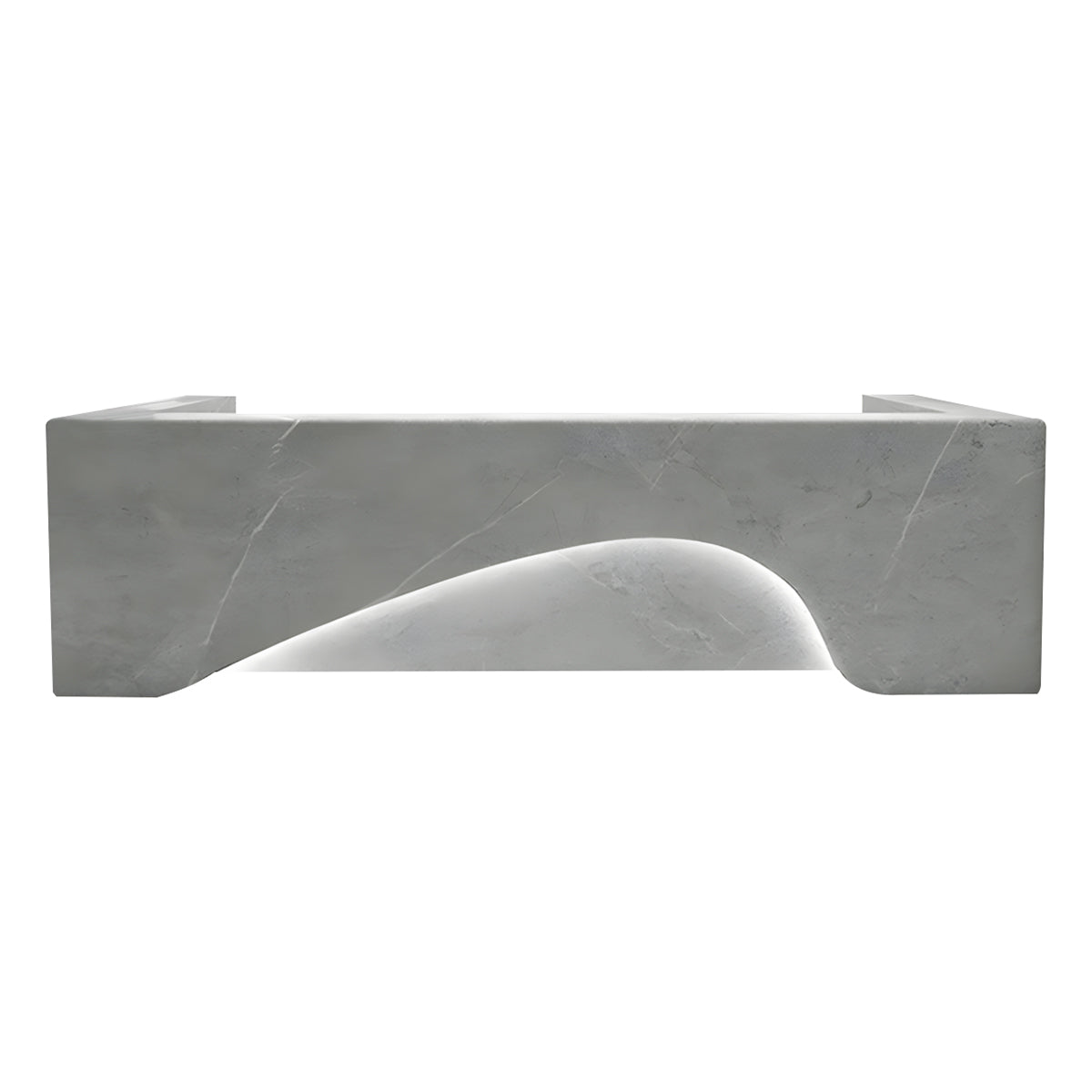 Curved Lacquered Reception Desk 71–134 in Wide
