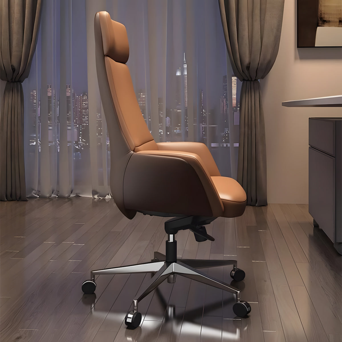 Modern Executive Office Chair with Swivel & Height Adjustment for Home Office or Business Workspace