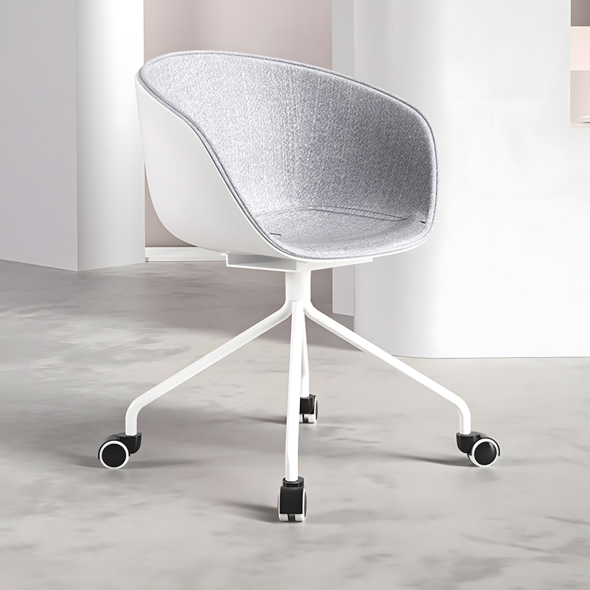 Fabric Meeting Chair with Casters and Nylon Base
