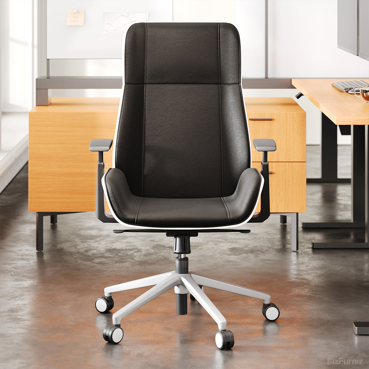 High-Back Executive Office Chair with Reclining Design, 360° Rotation, and Smooth Casters product photo 4