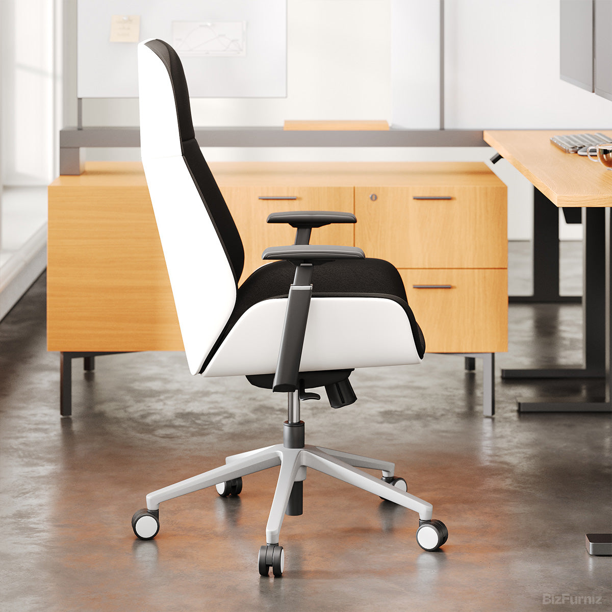 High-Back Executive Office Chair with Reclining Design, 360° Rotation, and Smooth Casters product photo 3