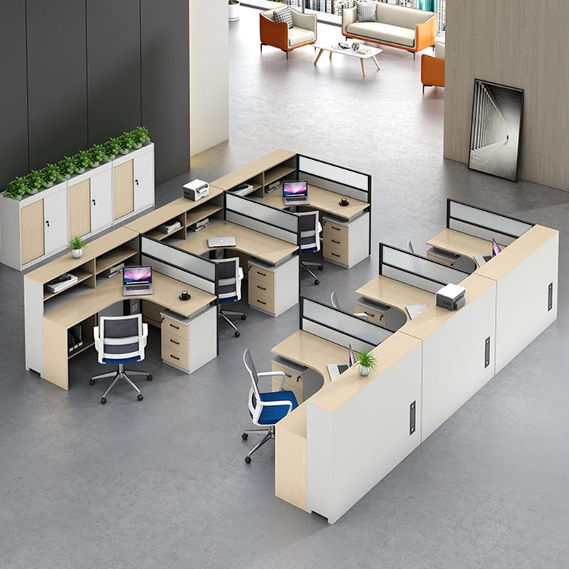 L-Shaped Workstation 55–220 in Wide with Shelf