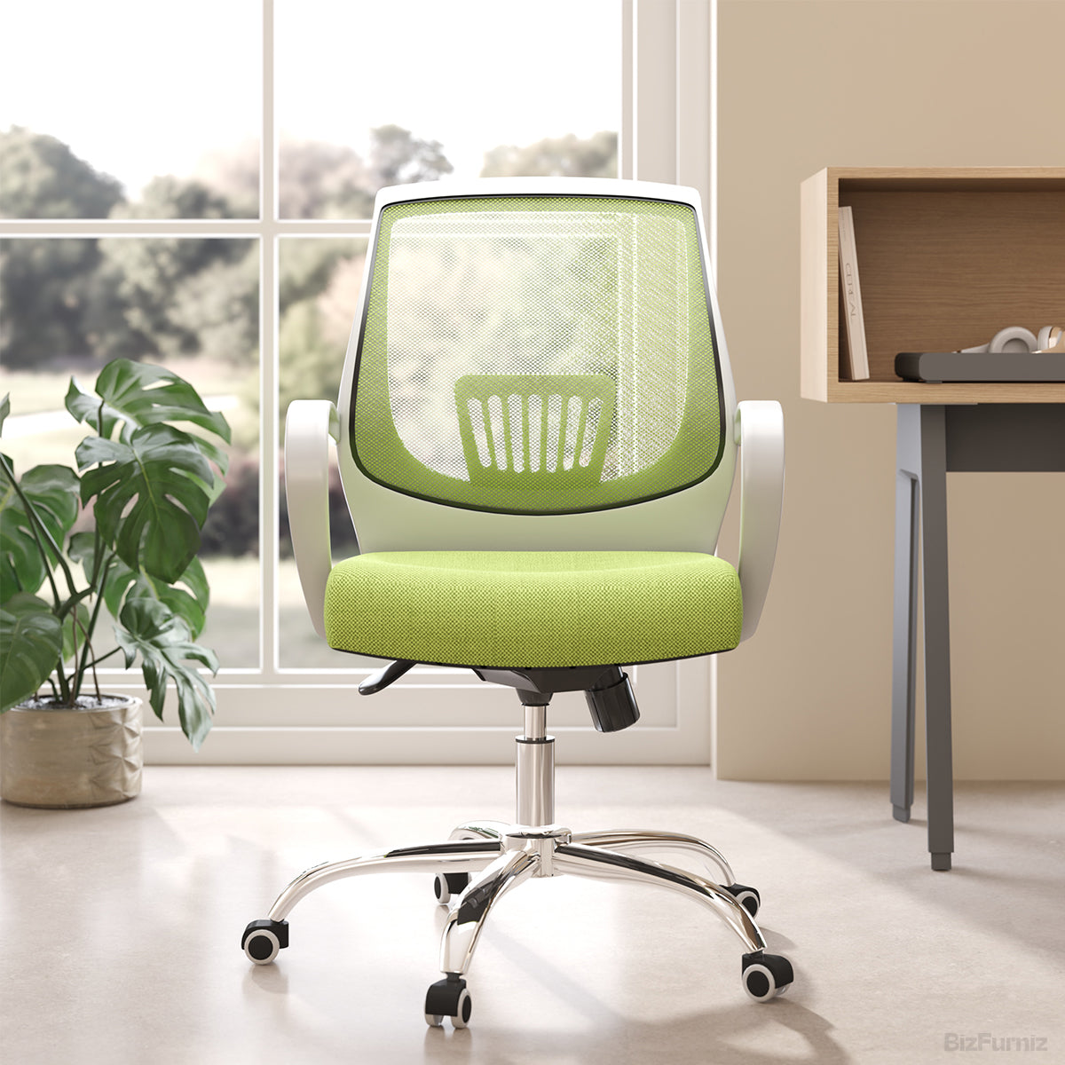 Modern Mesh Office Chair – Adjustable Mid-Back Swivel Desk Chair with Lumbar Support product photo