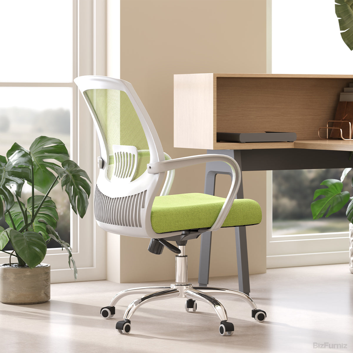 Modern Mesh Office Chair – Adjustable Mid-Back Swivel Desk Chair with Lumbar Support product photo 5