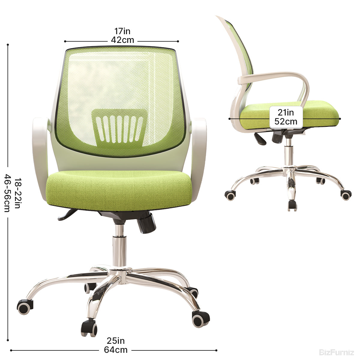 Modern Mesh Office Chair – Adjustable Mid-Back Swivel Desk Chair with Lumbar Support product photo 3