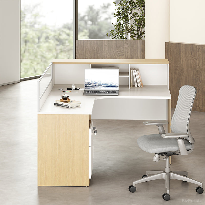 47" L-shaped Office Desk with Cable Management and Lockable Drawer product view 10
