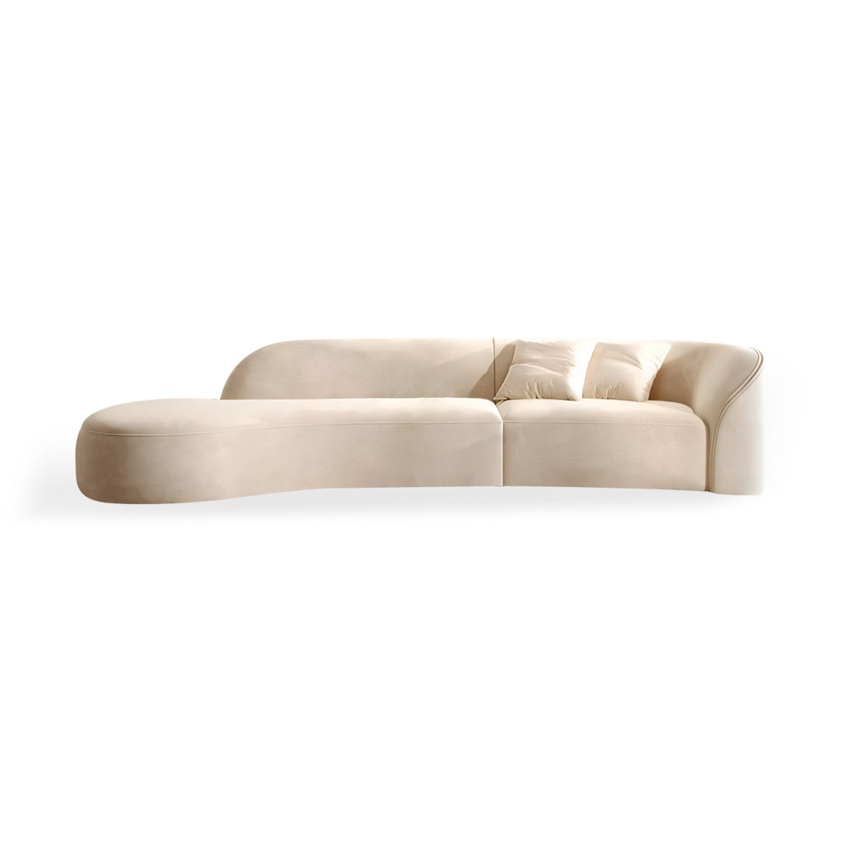 Curved Sofa 94–134 in Wide with One Armrest