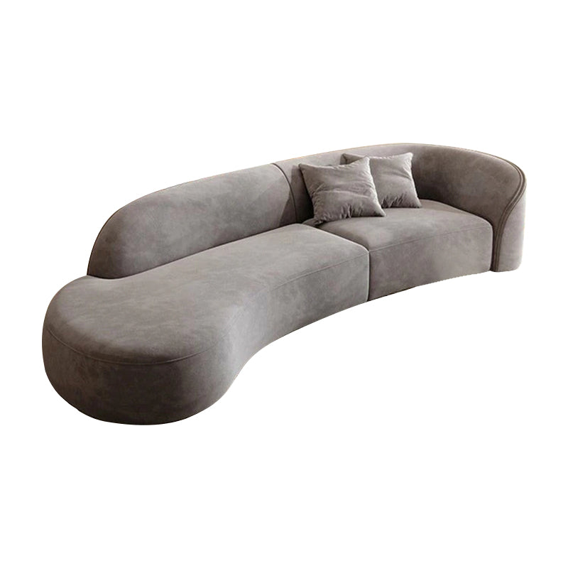 Curved Sofa 94–134 in Wide with One Armrest