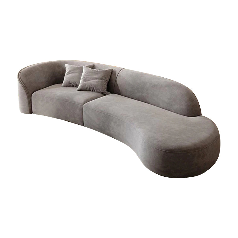 Curved Sofa 94–134 in Wide with One Armrest