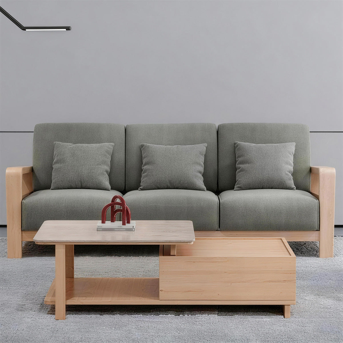 Modern Sofa with Solid Wood Frame for Living Room