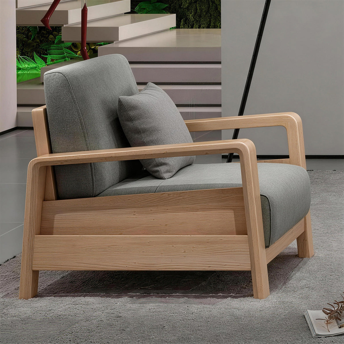 Modern Sofa with Solid Wood Frame for Living Room
