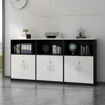 File cabinet front view with lockable drawer