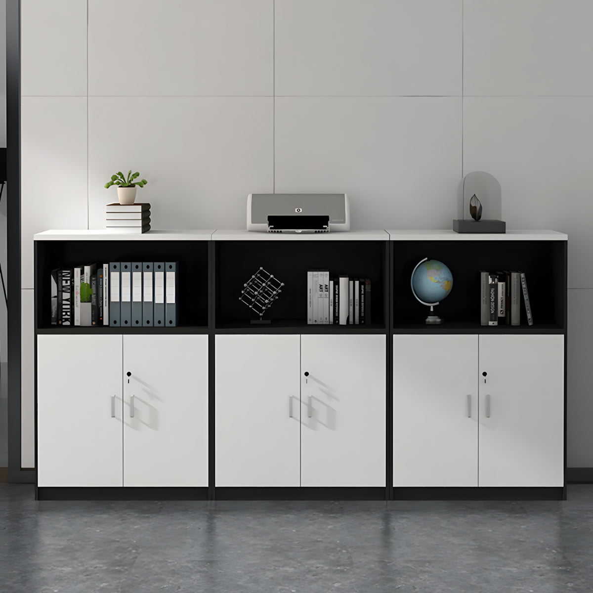 File cabinet product view with lockable drawer