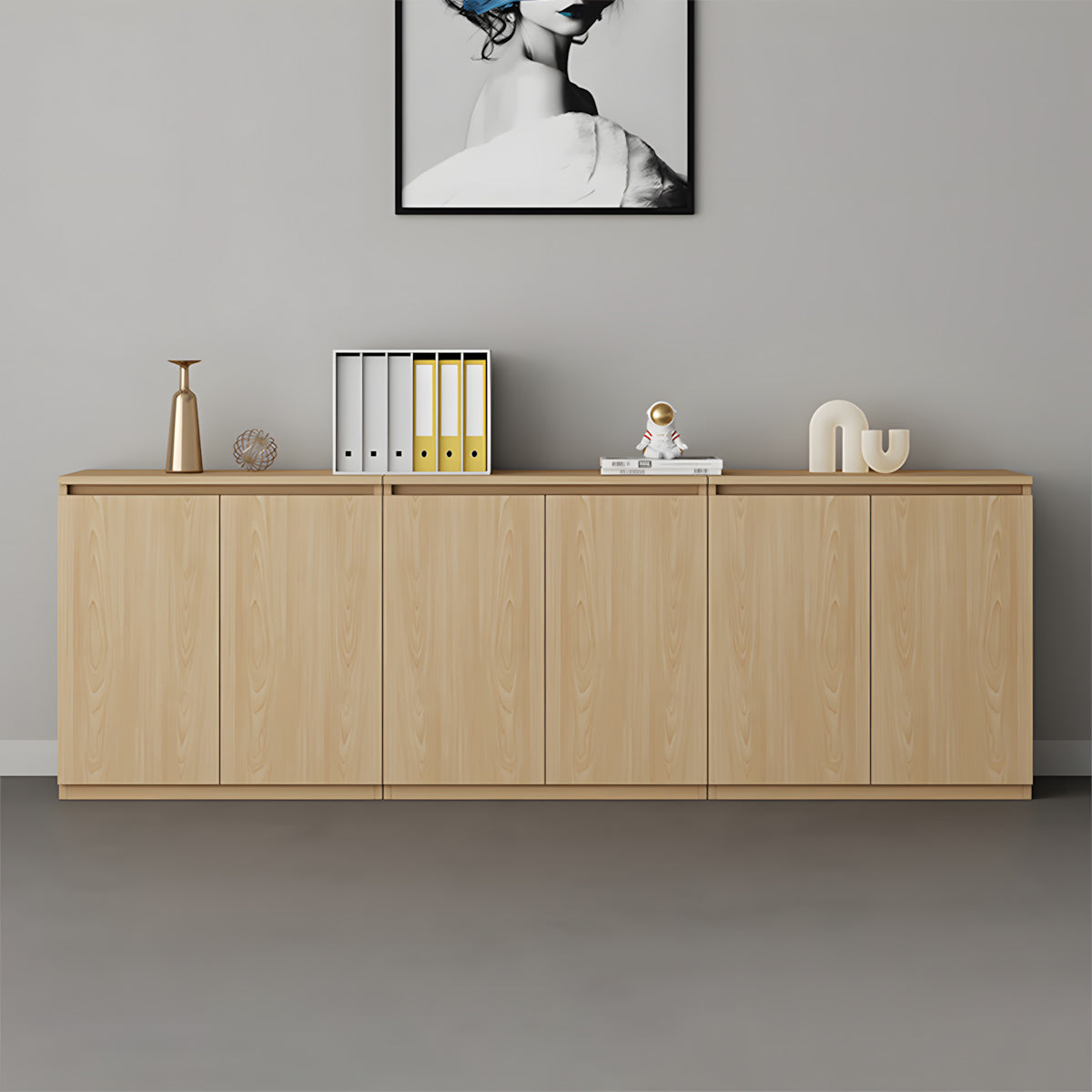 Minimalist Storage Cabinet with Handle-Free Design for Office or Conference Room