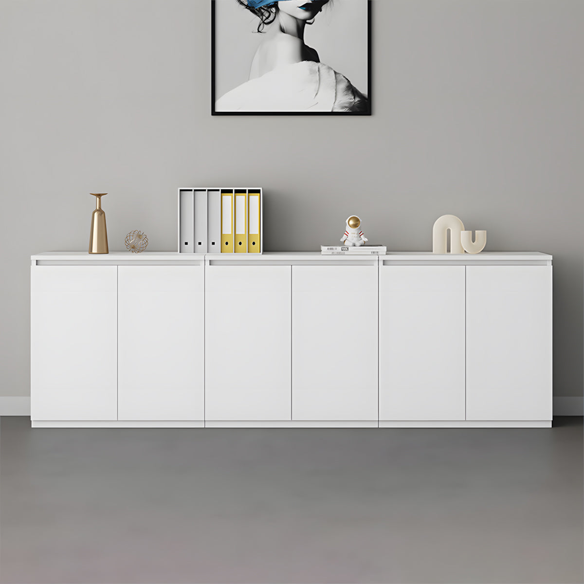 Minimalist Storage Cabinet with Handle-Free Design for Office or Conference Room