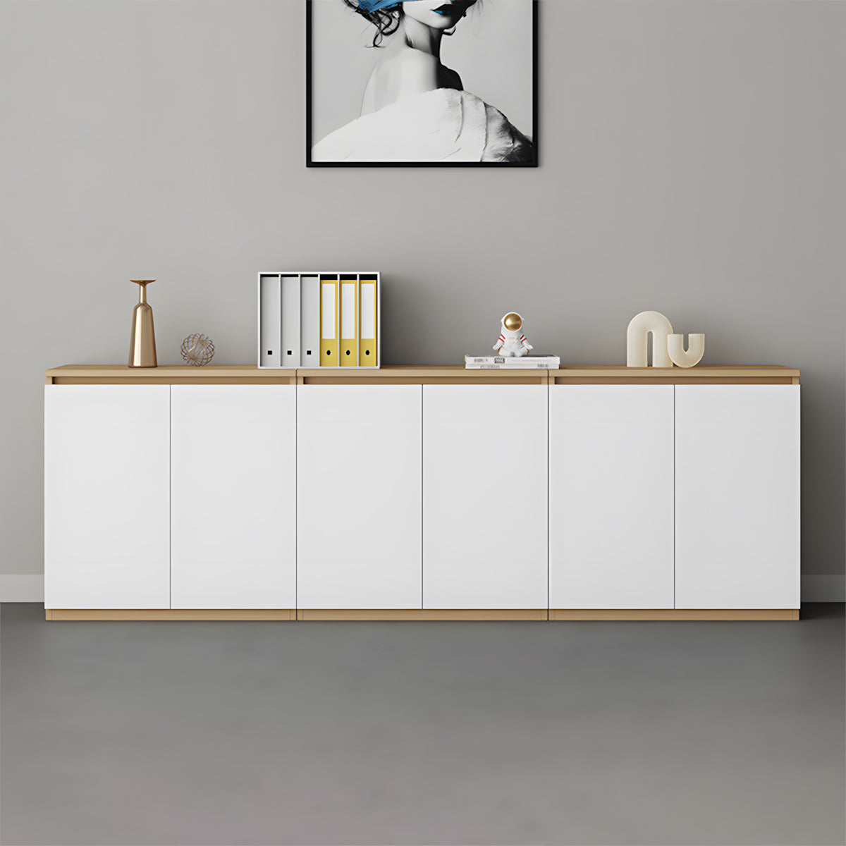 Minimalist Storage Cabinet with Handle-Free Design for Office or Conference Room