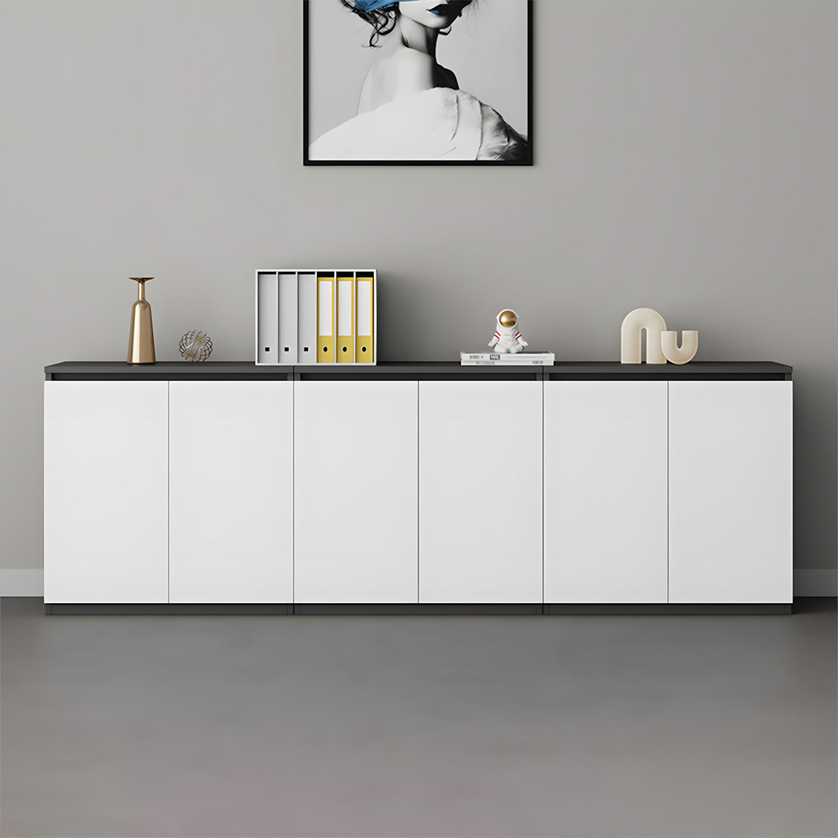 Minimalist Storage Cabinet with Handle-Free Design for Office or Conference Room
