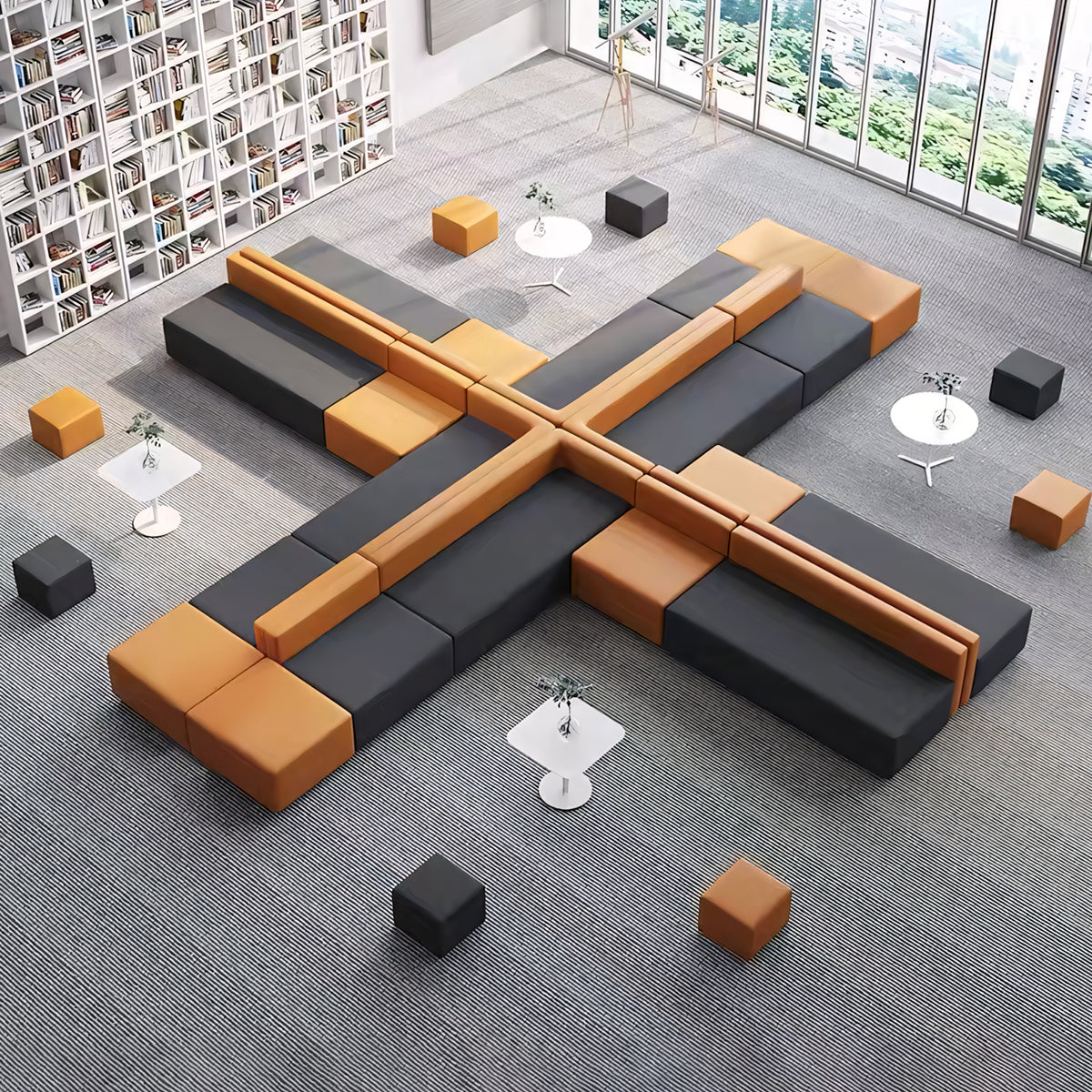 Modular Lobby Sofa 71–252 in Wide, Wood Frame
