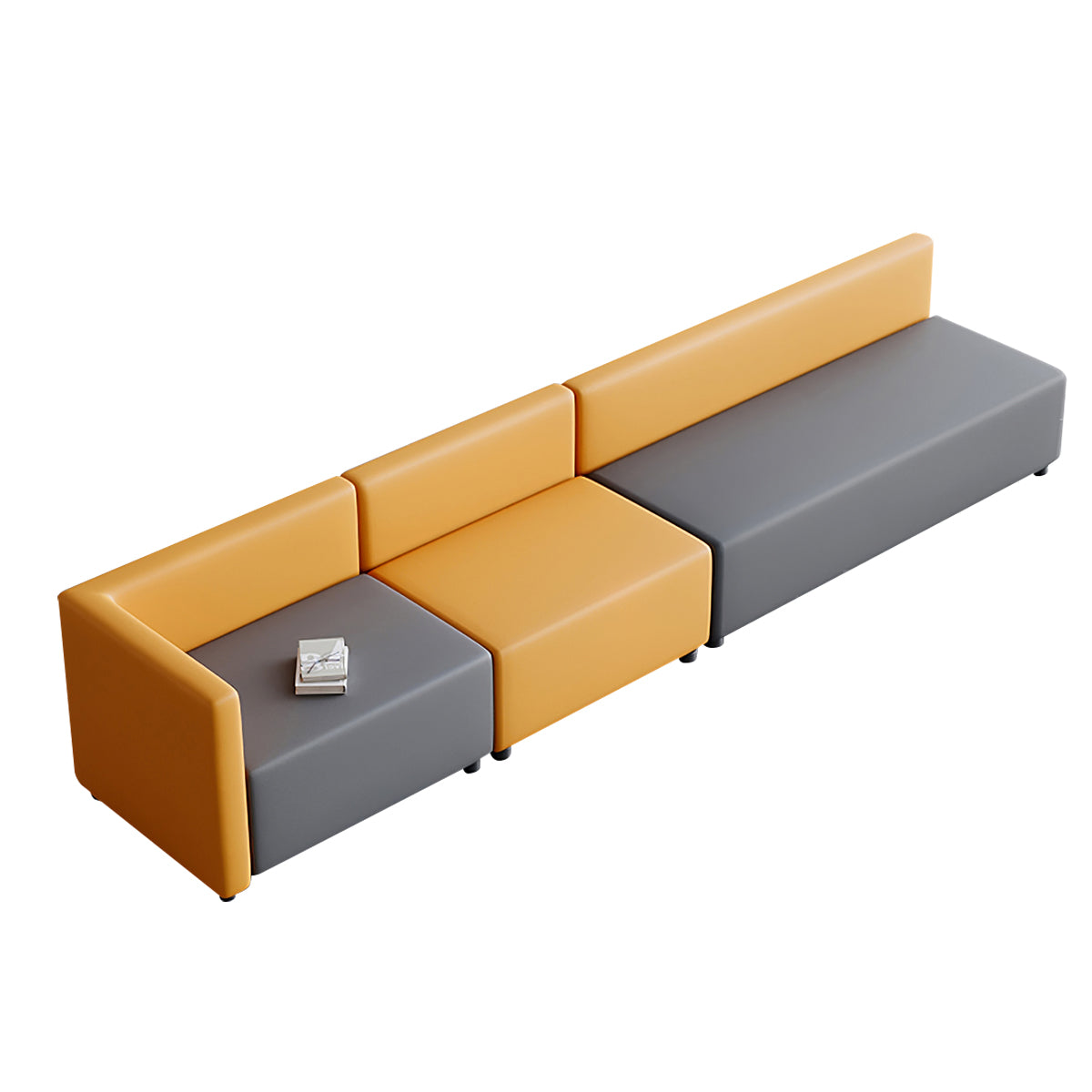 Modular Lobby Sofa 71–252 in Wide, Wood Frame
