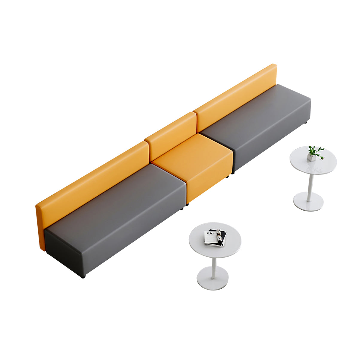 Modular Lobby Sofa 71–252 in Wide, Wood Frame