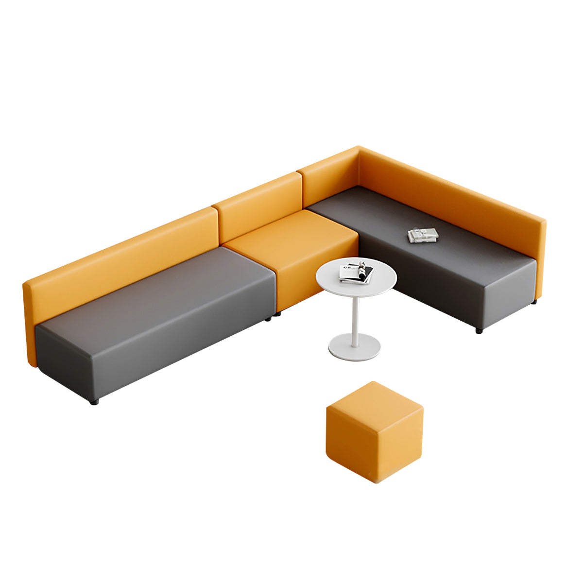Modular Lobby Sofa 71–252 in Wide, Wood Frame